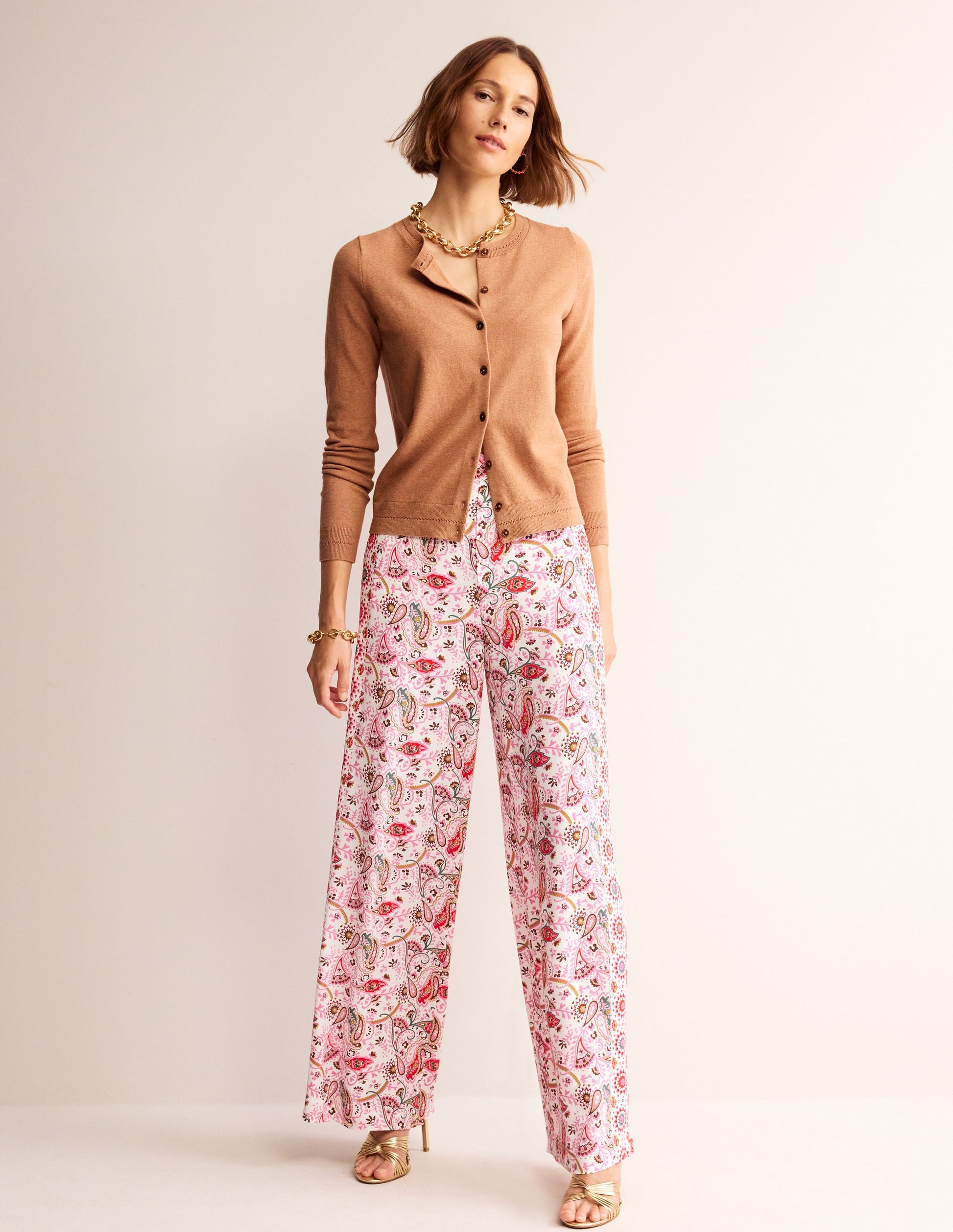 Catriona Cardigan aus Baumwolle-Kamelbraun Melange-4