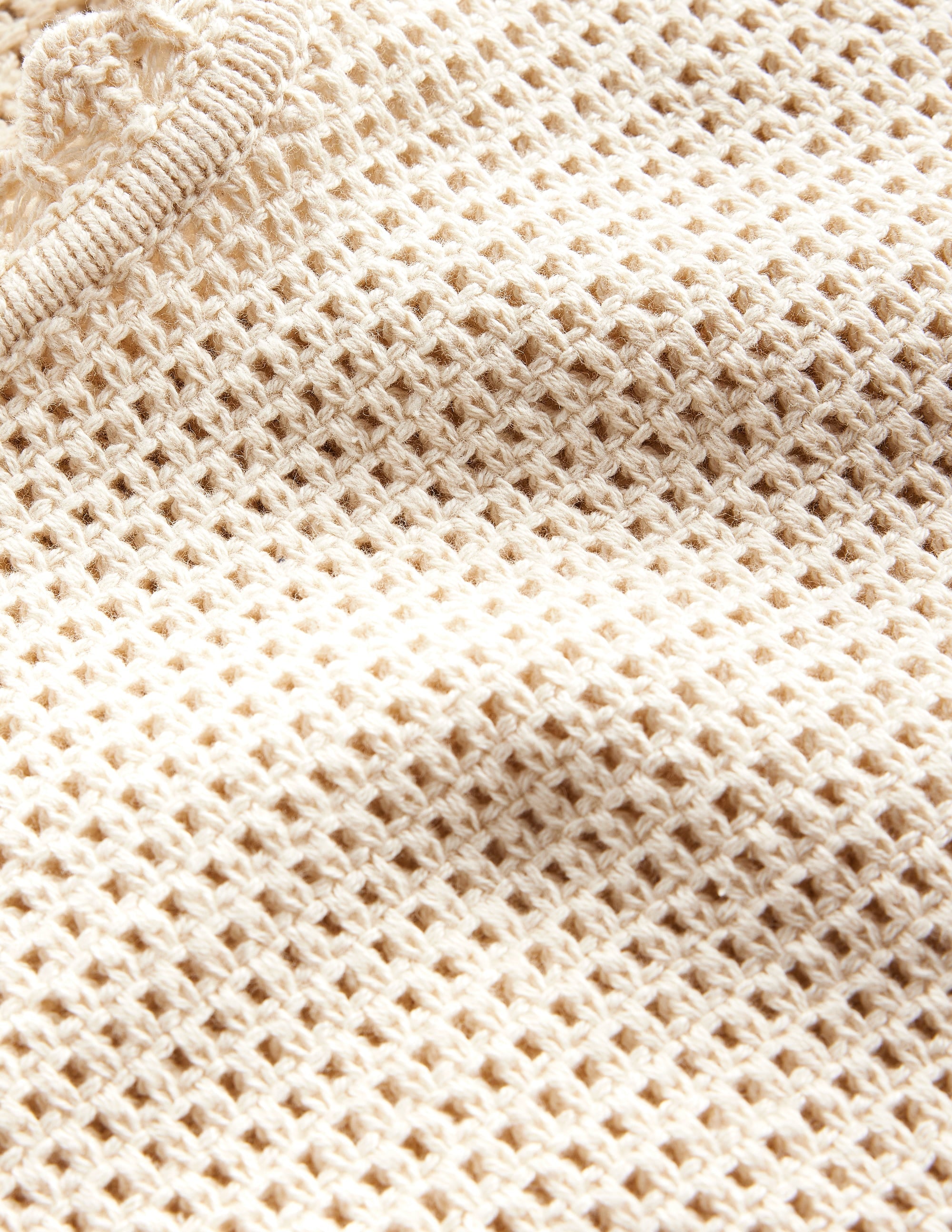Texturierter Pullover mit Muschelsaum-Warmes Naturweiß - Image 6