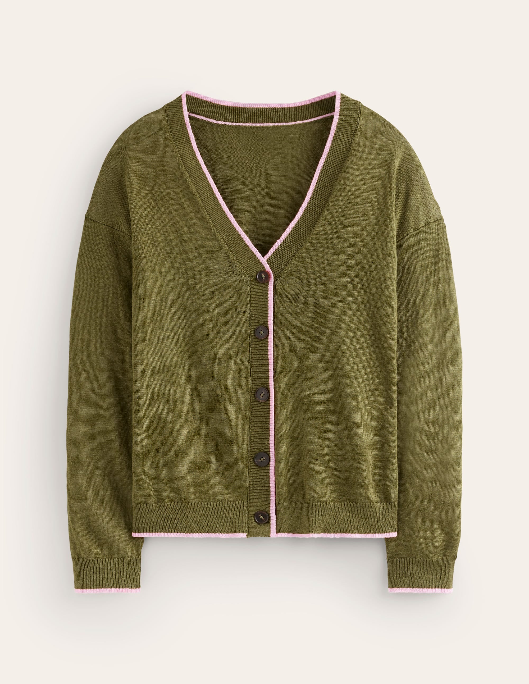 Gilet col V Maggie en lin-Vert éphémère - Image 5