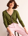 Gilet col V Maggie en lin-Vert éphémère