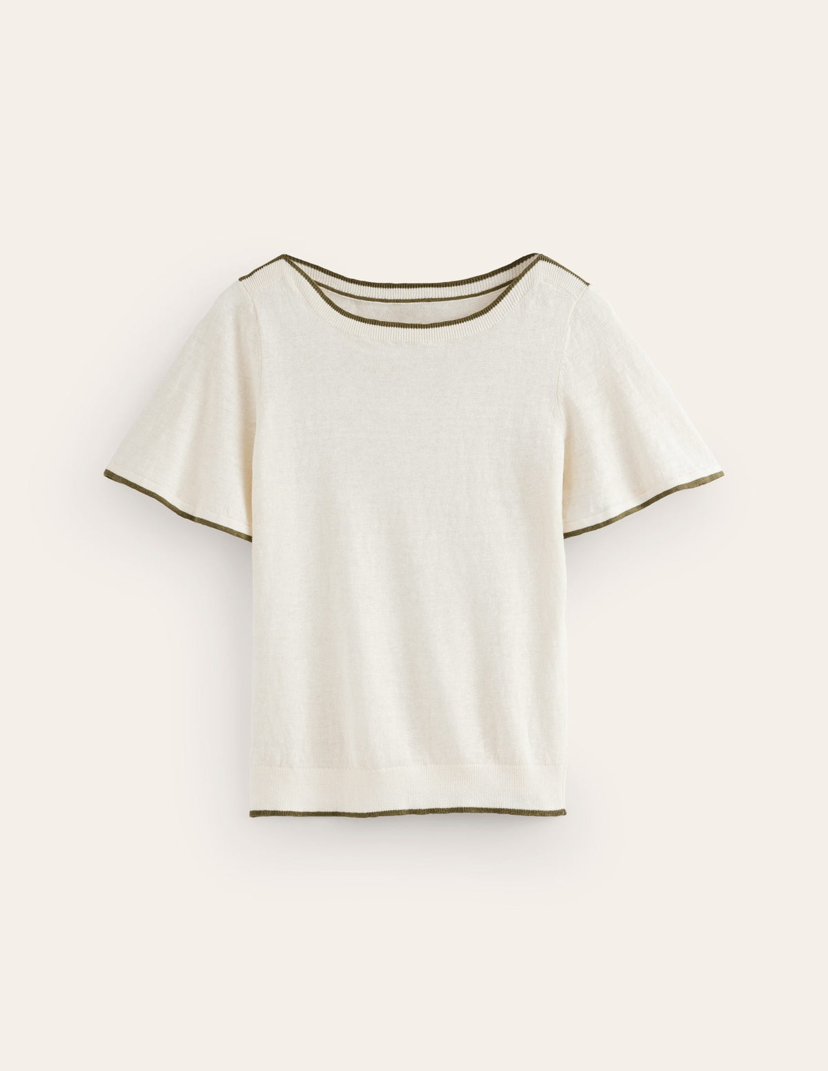 Maggie Leinen-T-Shirt mit U-Boot-Ausschnitt-Warmes Naturweiß - Image 5
