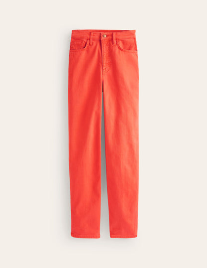 Schmale Jeans mit mittelhohem Bund-Mandarin