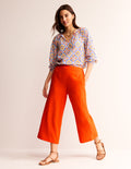 Pull-on Doublecloth Trousers-Mandarin Orange