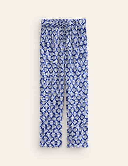 Crinkle Tapered Trousers-Surf the Web and Ivory, Shells-5