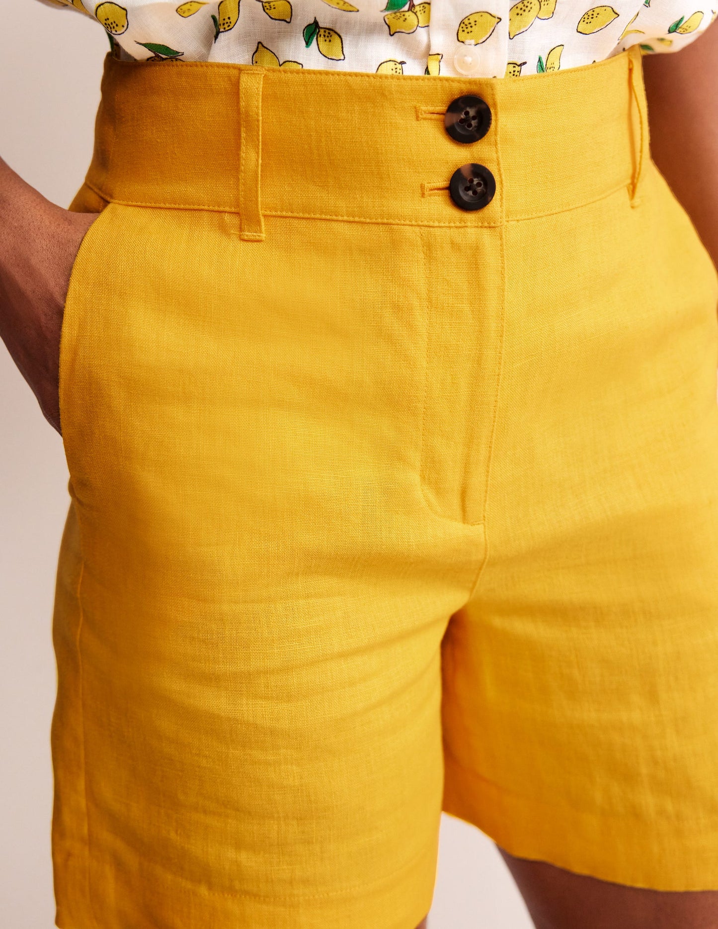 Westbourne Linen Shorts-Artisan Gold