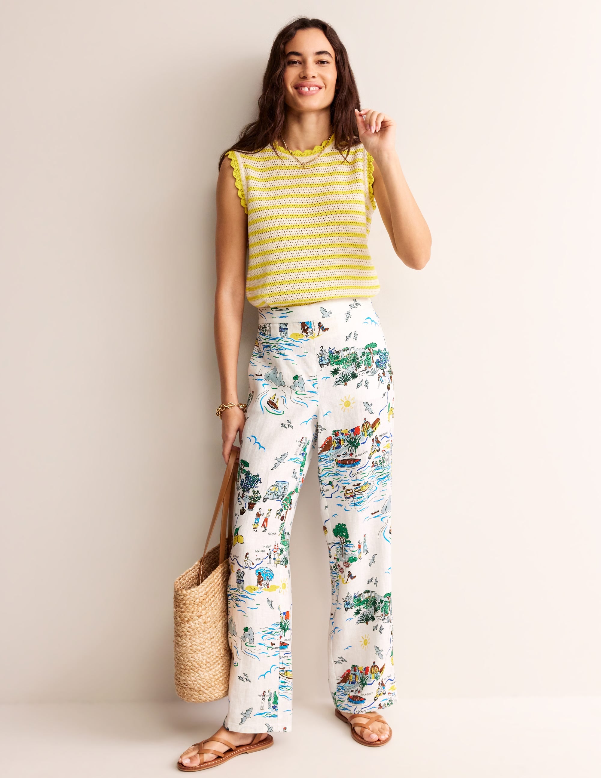 Hampstead Linen Trousers-Ivory, Amalfi - Image 1