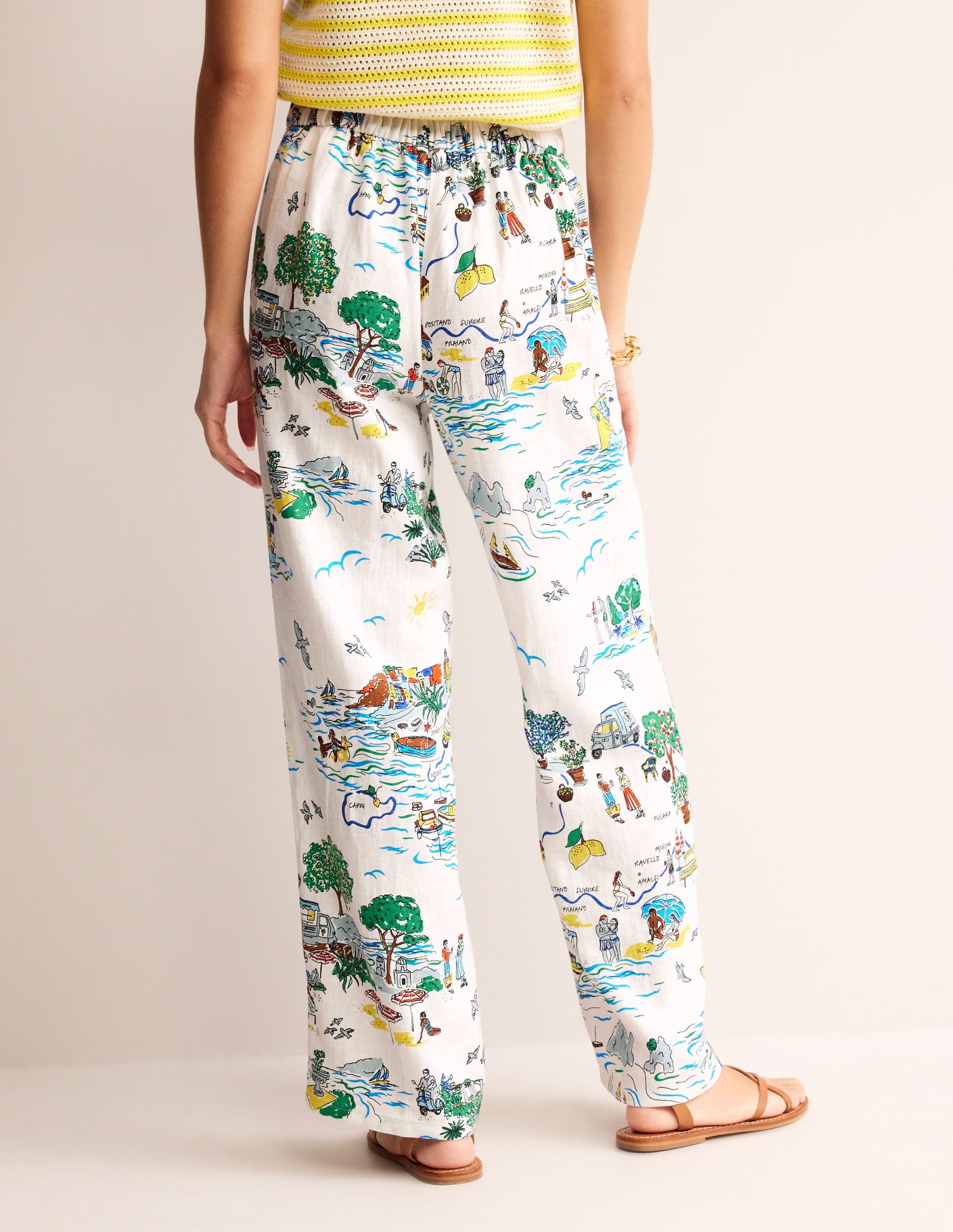 Hampstead Linen Trousers-Ivory, Amalfi-3