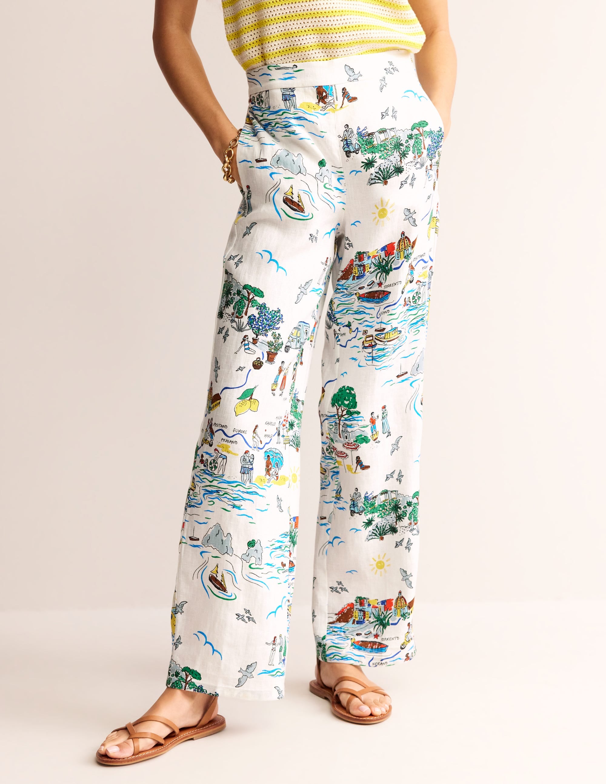 Hampstead Linen Trousers-Ivory, Amalfi - Image 4