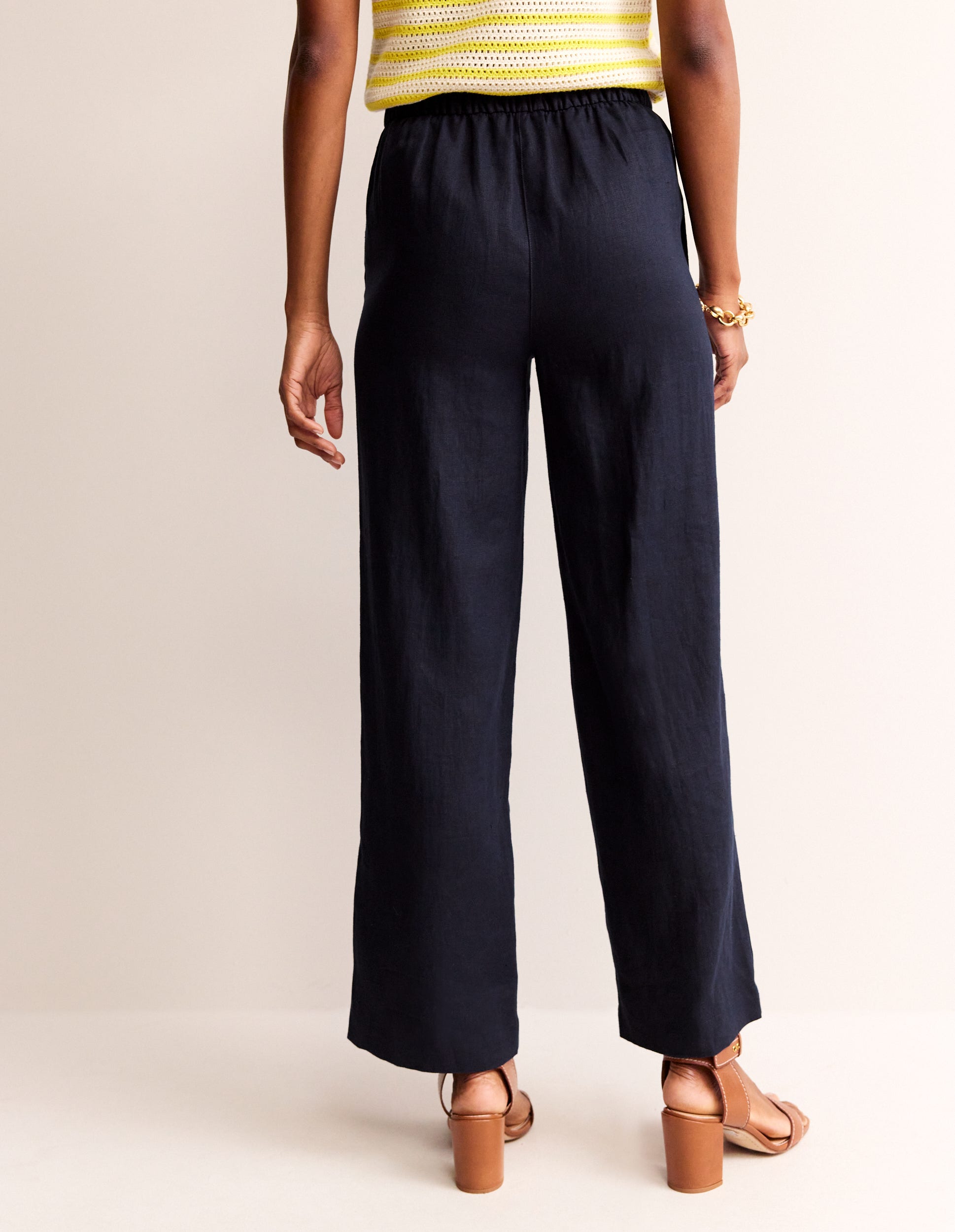 Pantalon Hampstead en lin-Bleu marine - Image 3