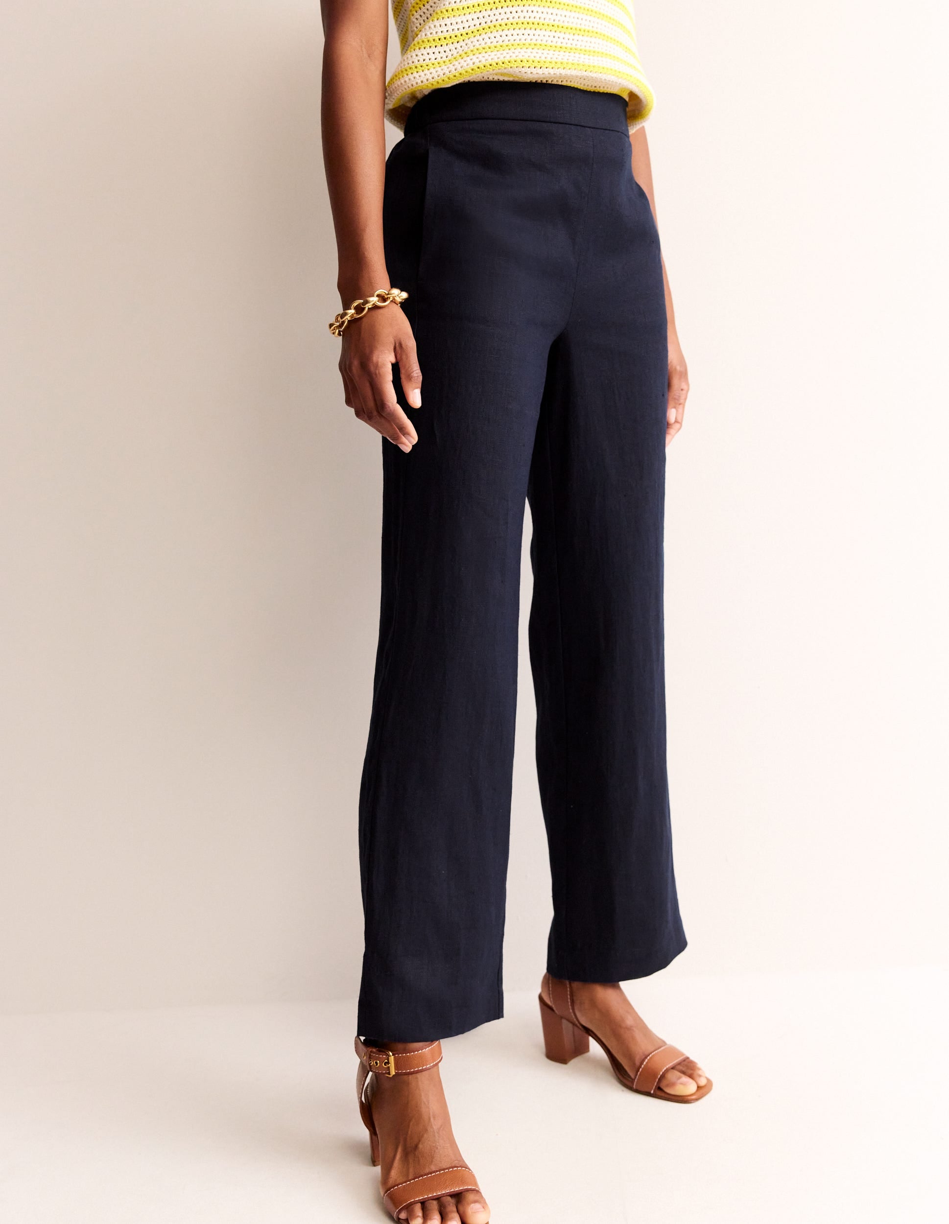 Pantalon Hampstead en lin-Bleu marine - Image 4