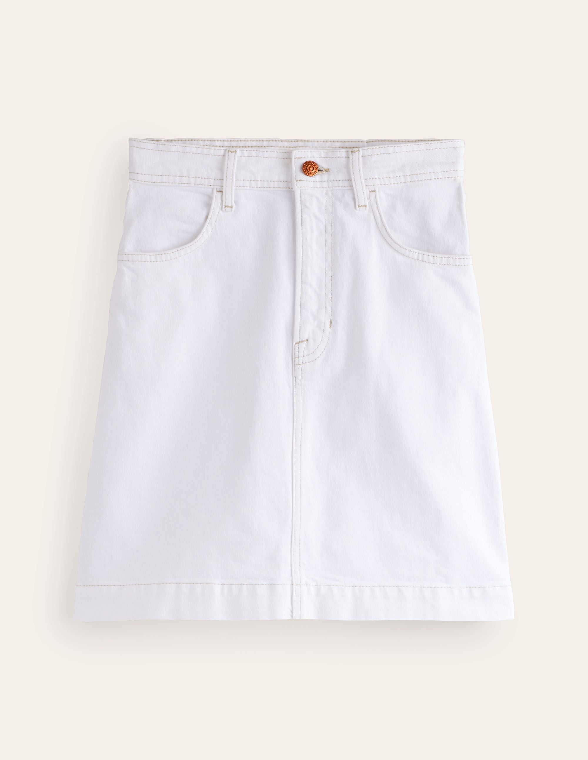 Nell Denim Mini Skirt-White - Image 5