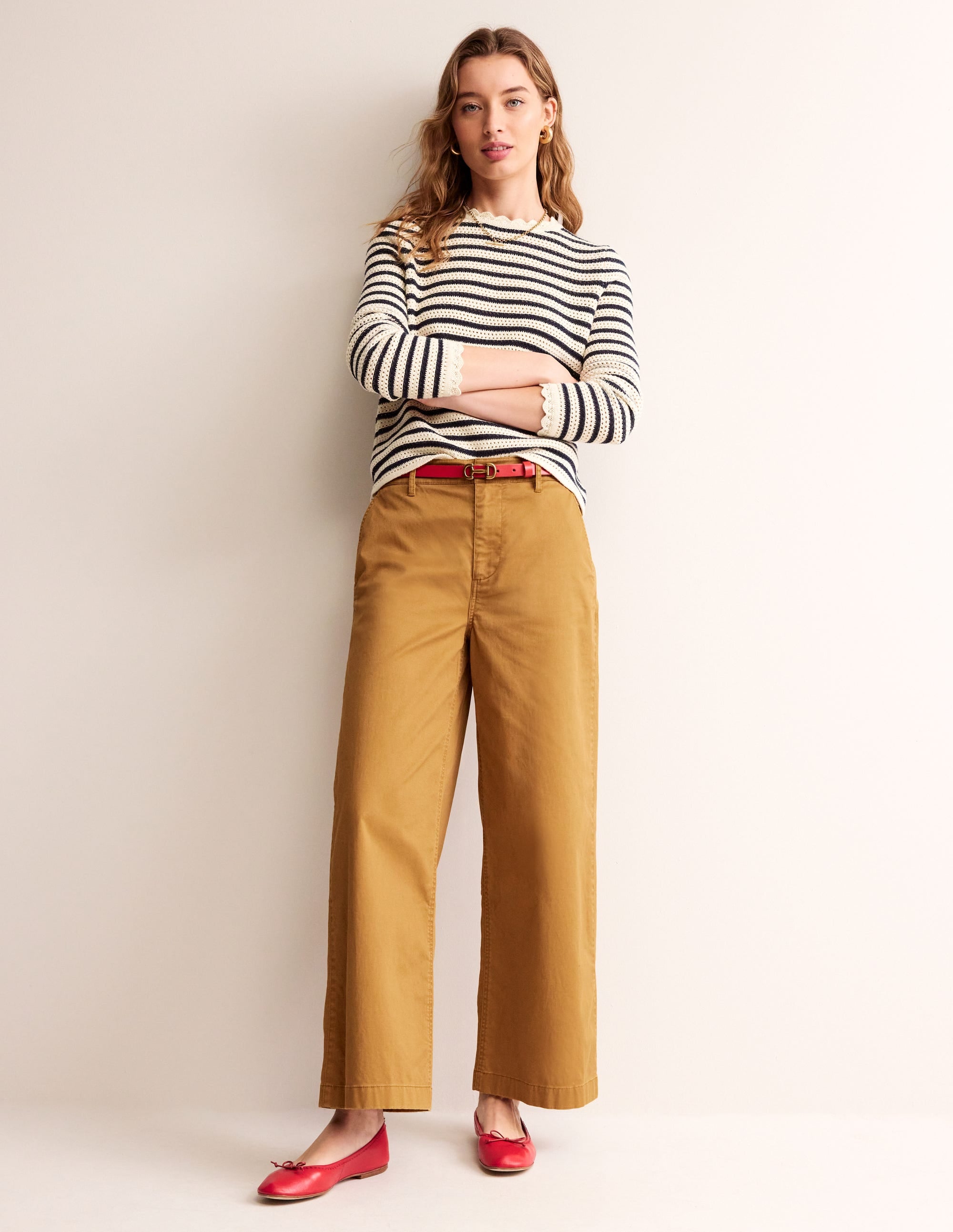 PANTALON CHINO LARGE BARNSBURY-Marron bronze - Image 1