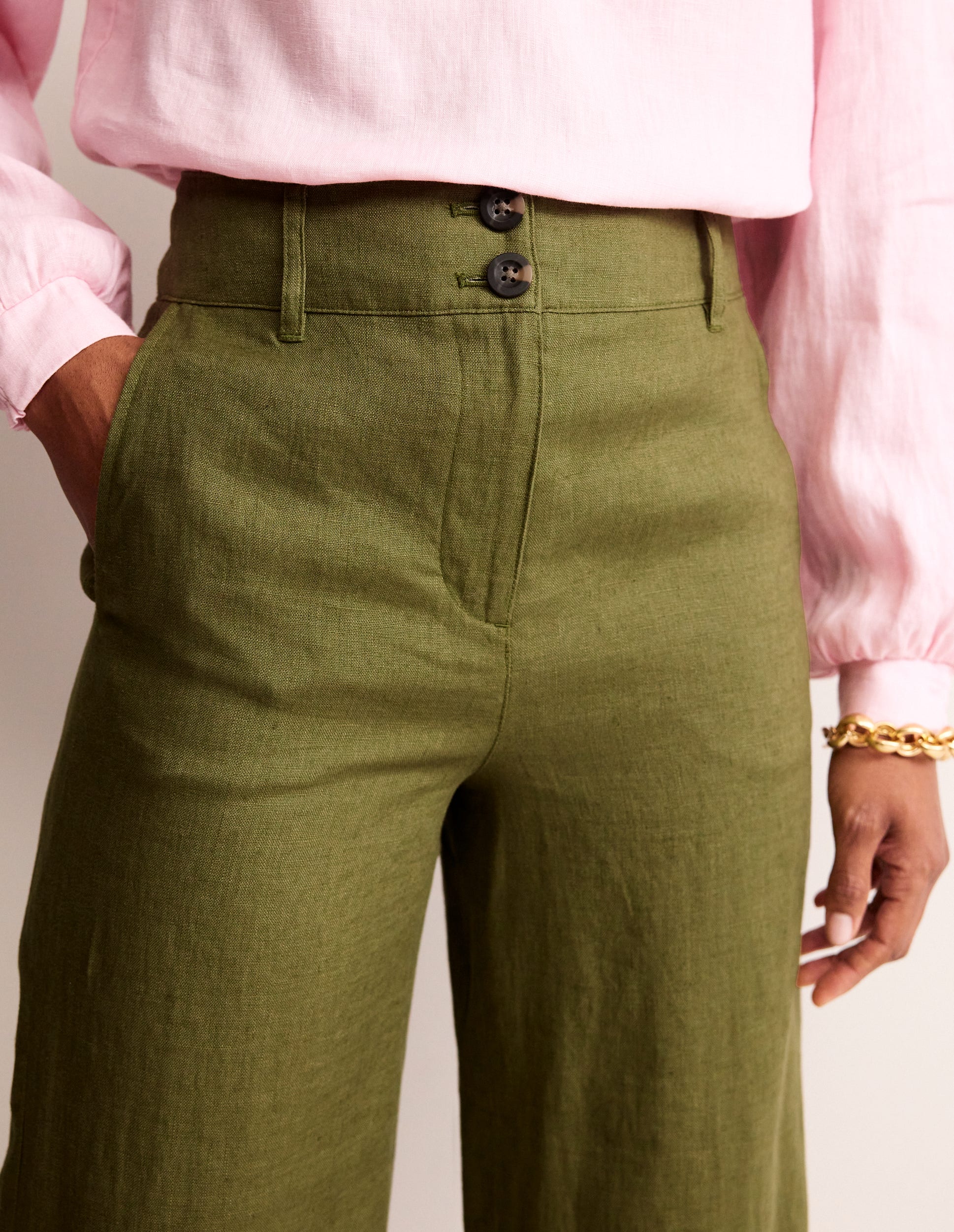 Westbourne Verkürzte Leinenhose-Eintagsfliege-2