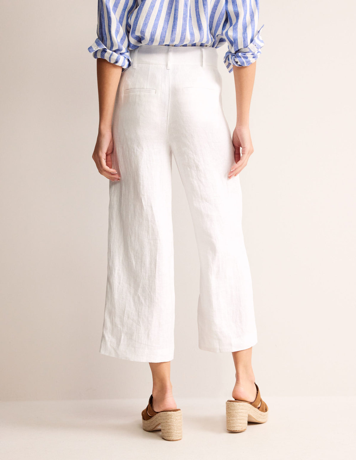 Westbourne Verkürzte Leinenhose-Weiß - Image 3