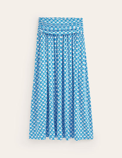 Rosaline Jersey Skirt-Brilliant Blue, Blossom Tile