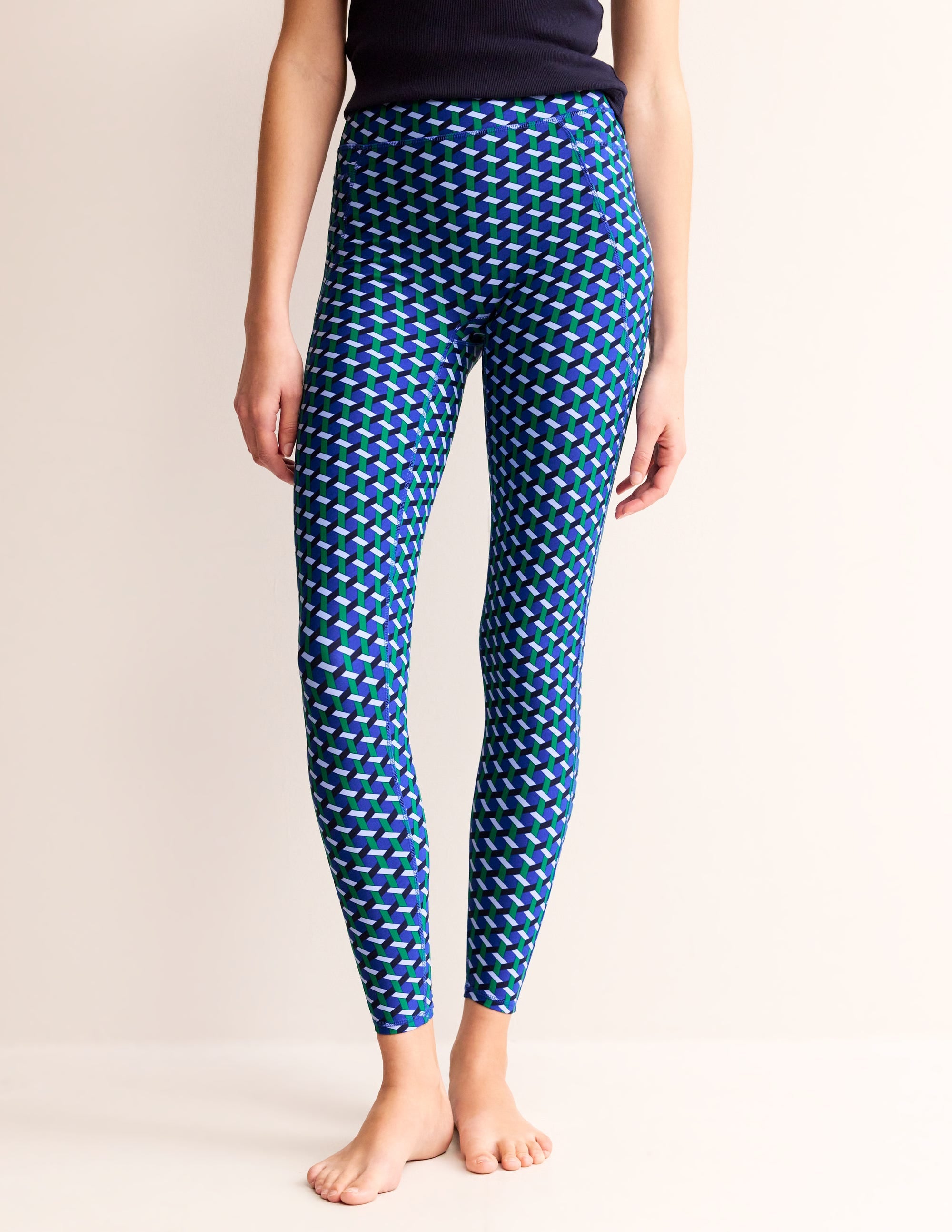 Legging taille haute avec poche-Bleu connecté, motif Honeycomb Geo - Image 4
