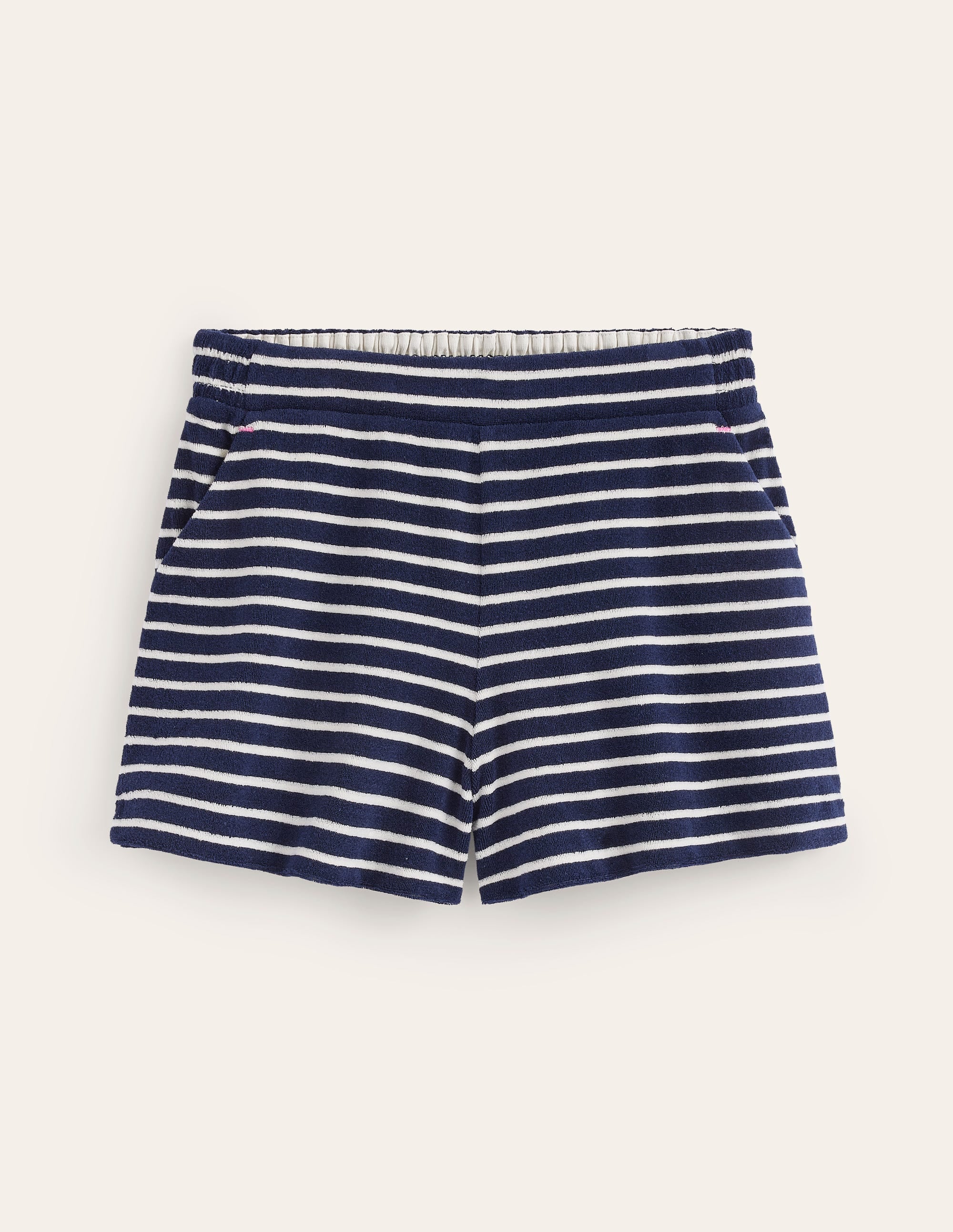 Short en éponge-Rayé bleu marine/ivoire - Image 5