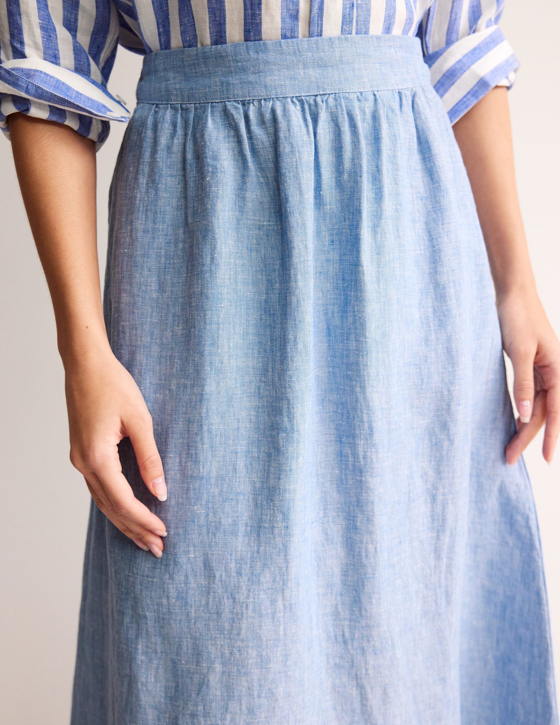 Jupe Florence en lin-Chambray-2