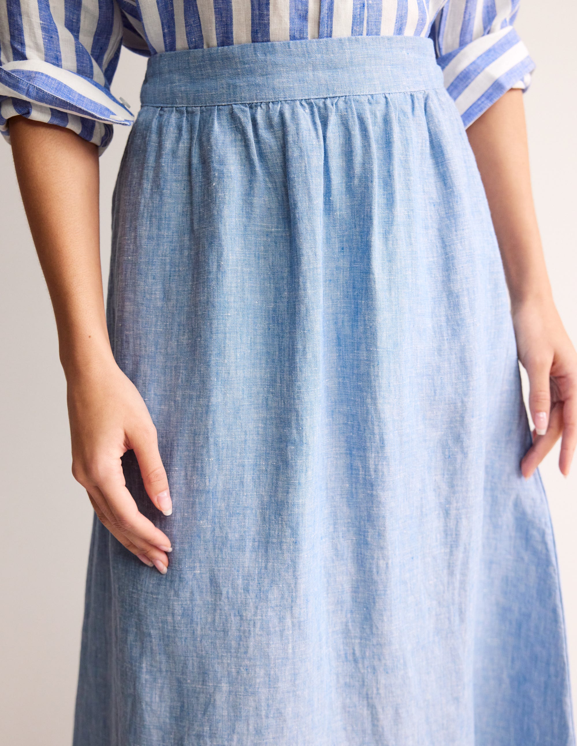 Jupe Florence en lin-Chambray - Image 2