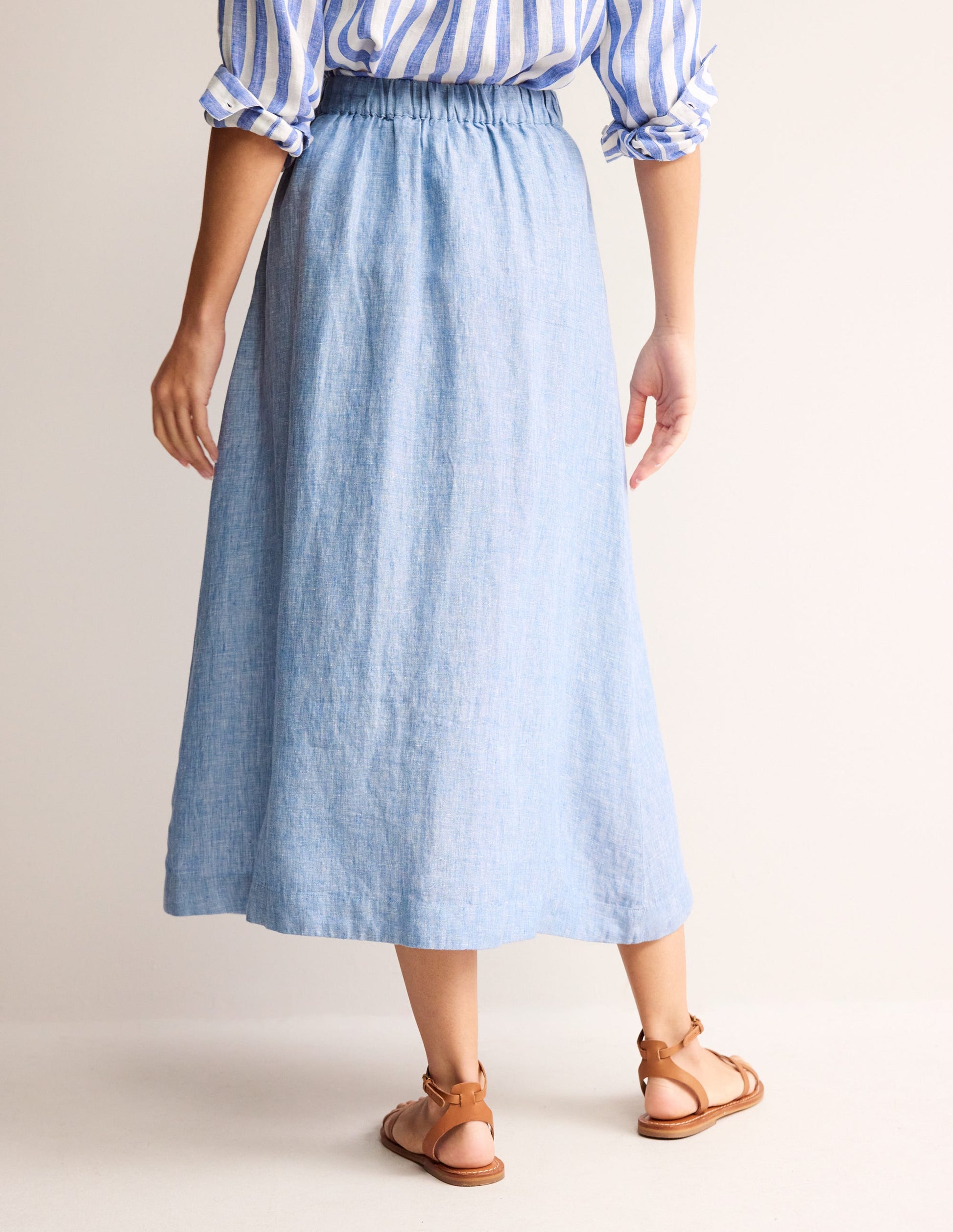 Jupe Florence en lin-Chambray-3