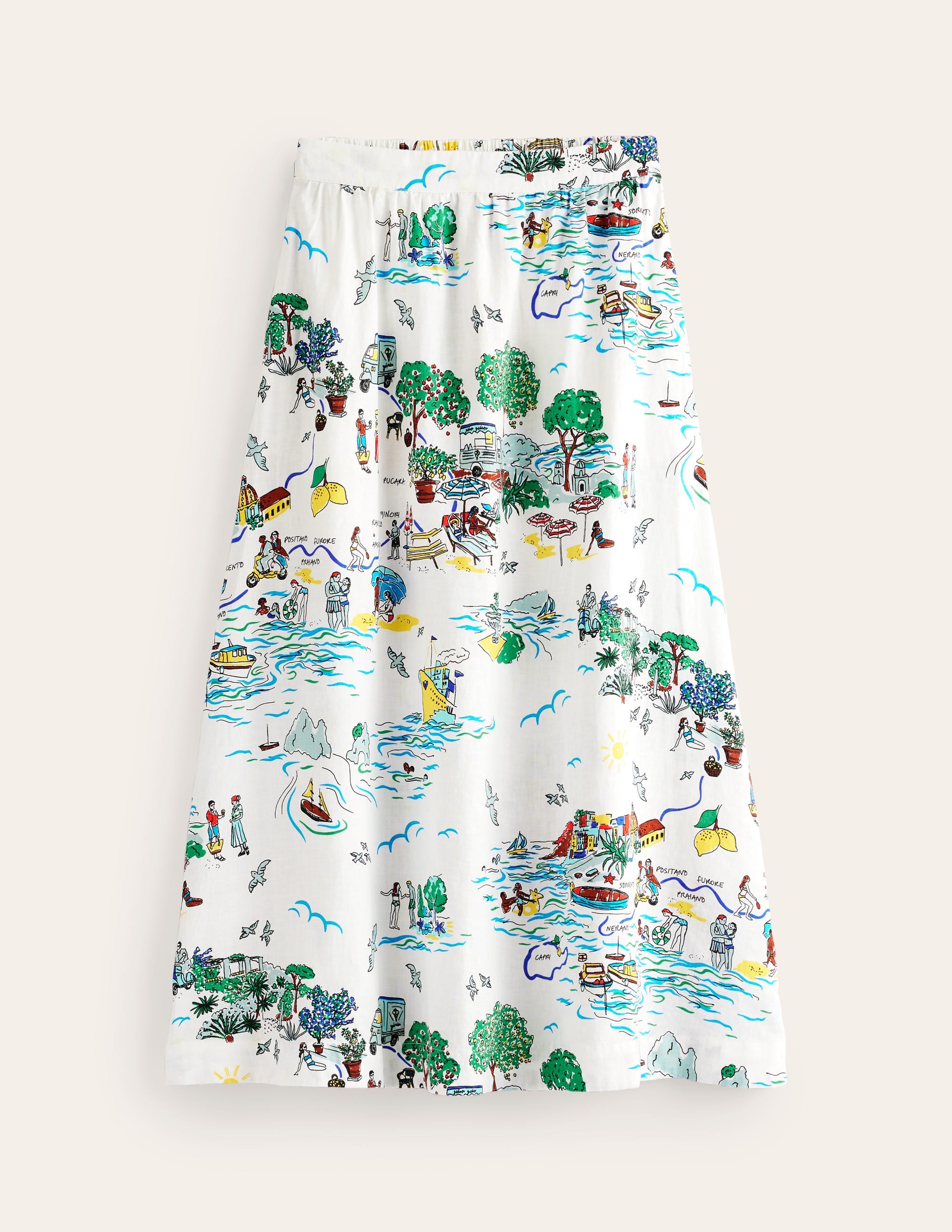 Florence Linen Skirt-Ivory, Amalfi - Image 6