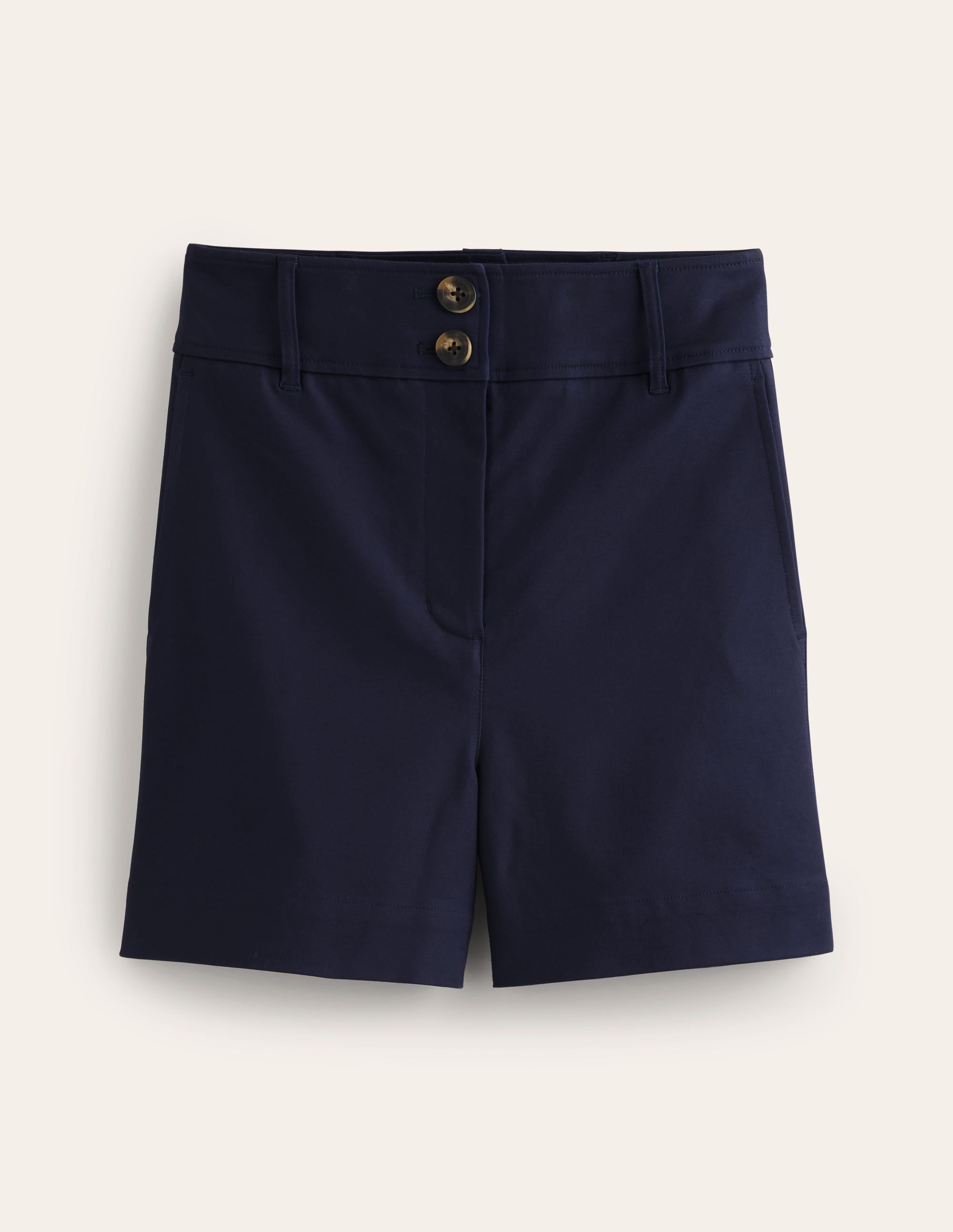 Short Westbourne en satin de coton-Bleu marine - Image 5