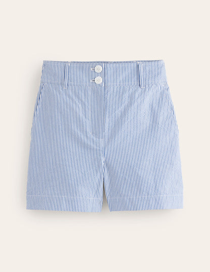 Westbourne Seersucker Shorts-Blue Ivory Stripe