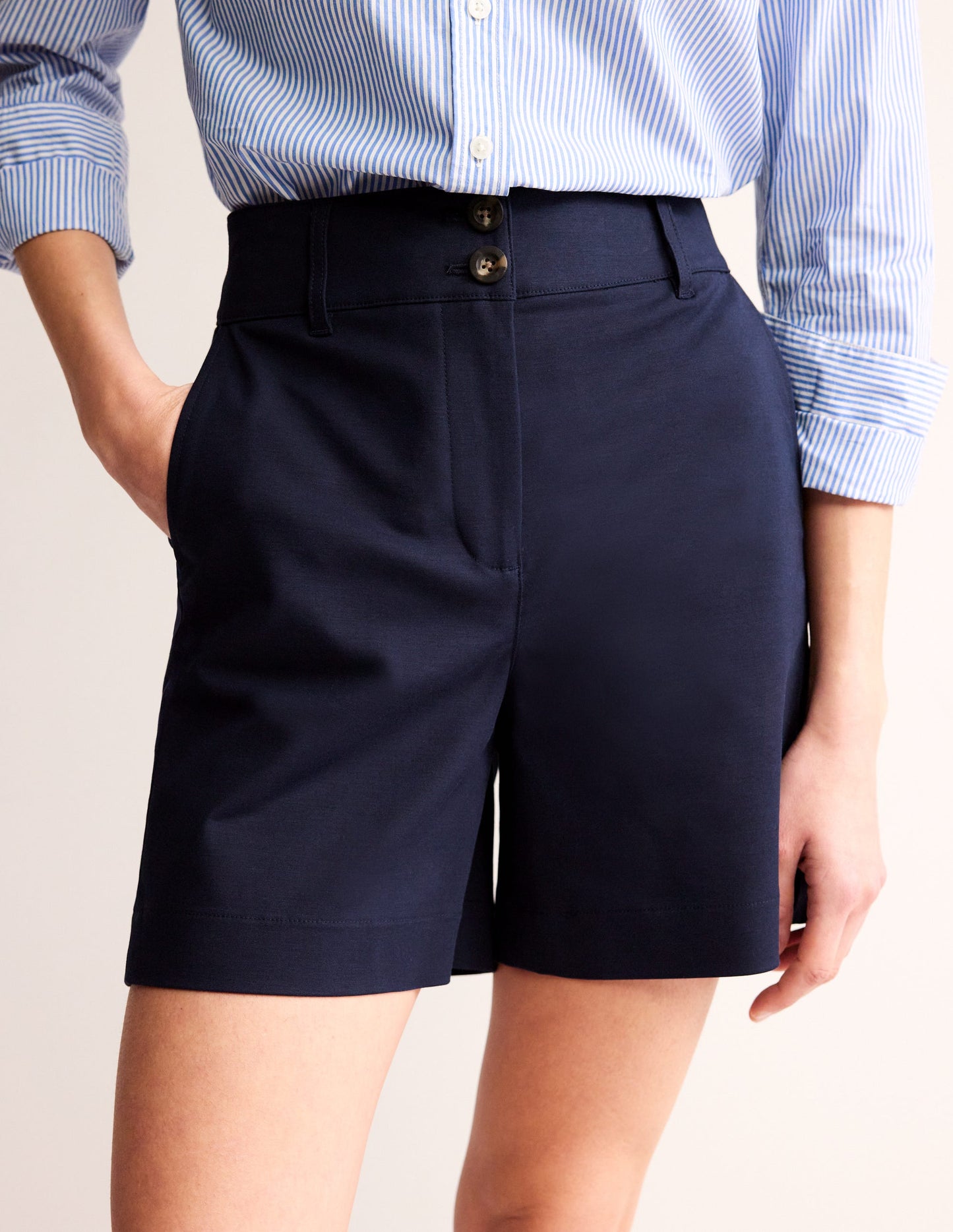 Westbourne Sateen Shorts-Navy