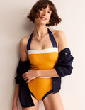Maillot de bain dos-nu Santorini-Colourblock jaune safran