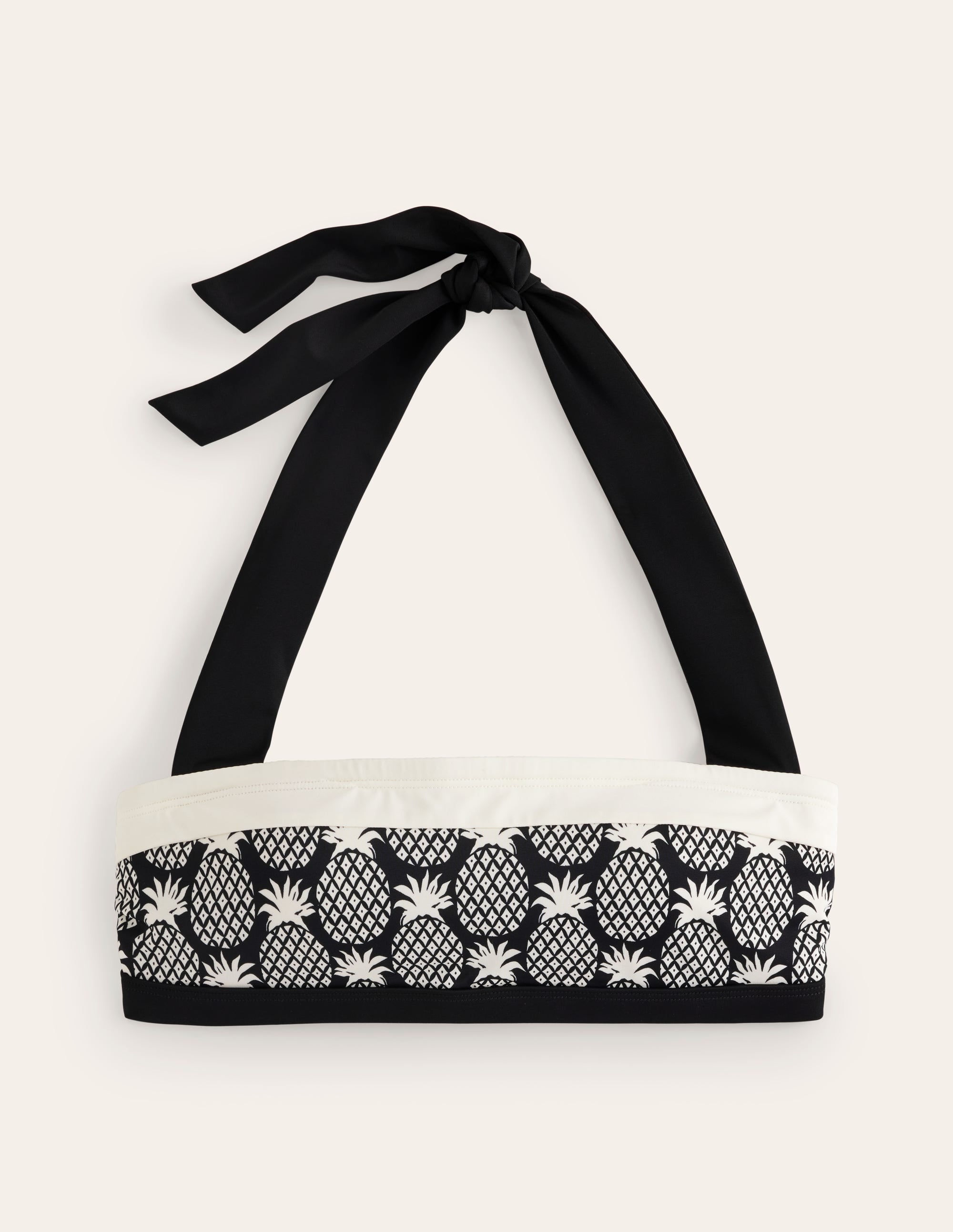 Santorini Bikini Top-Black, Pineapple Geo - Image 5