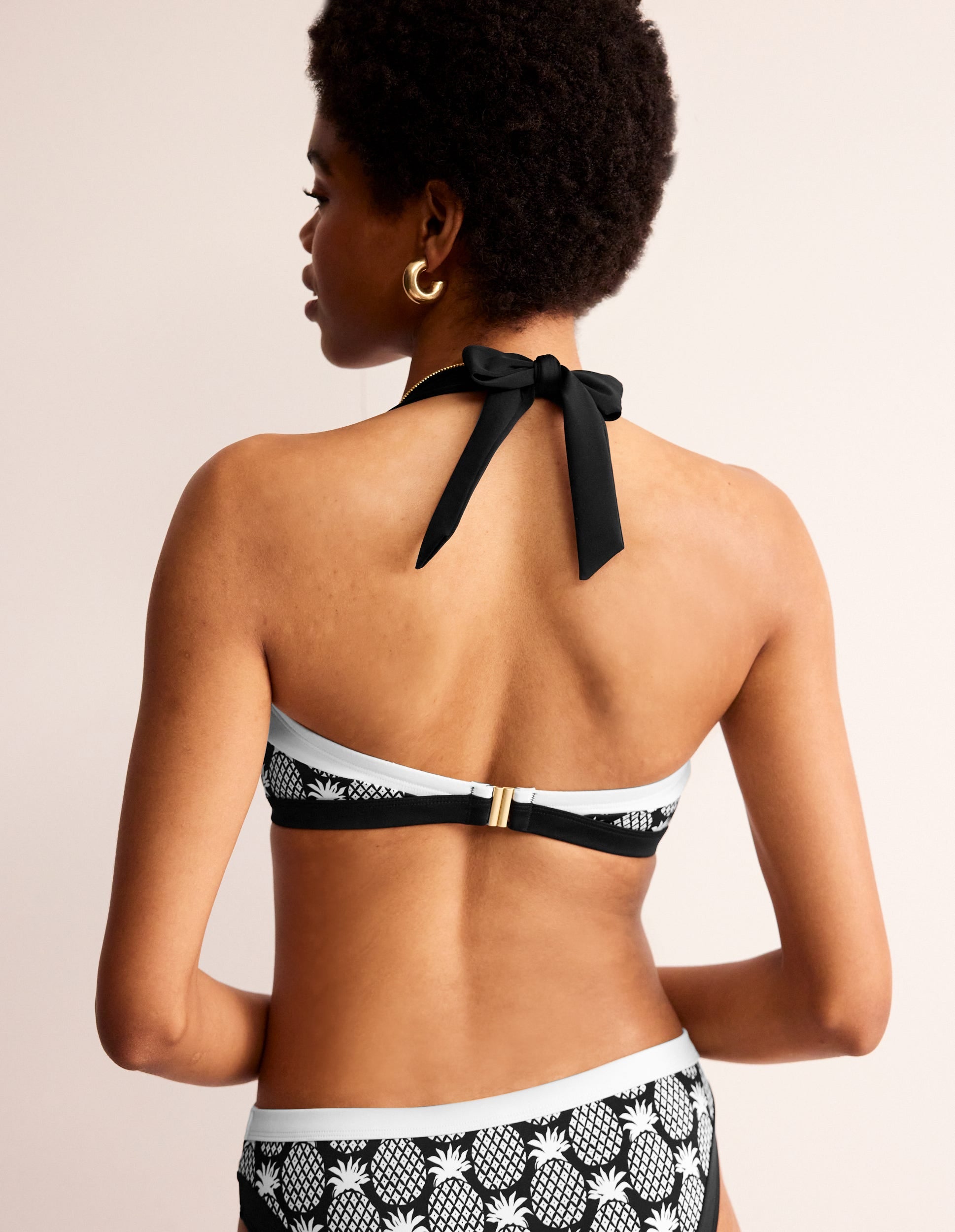 Santorini Bikini Top-Black, Pineapple Geo-3