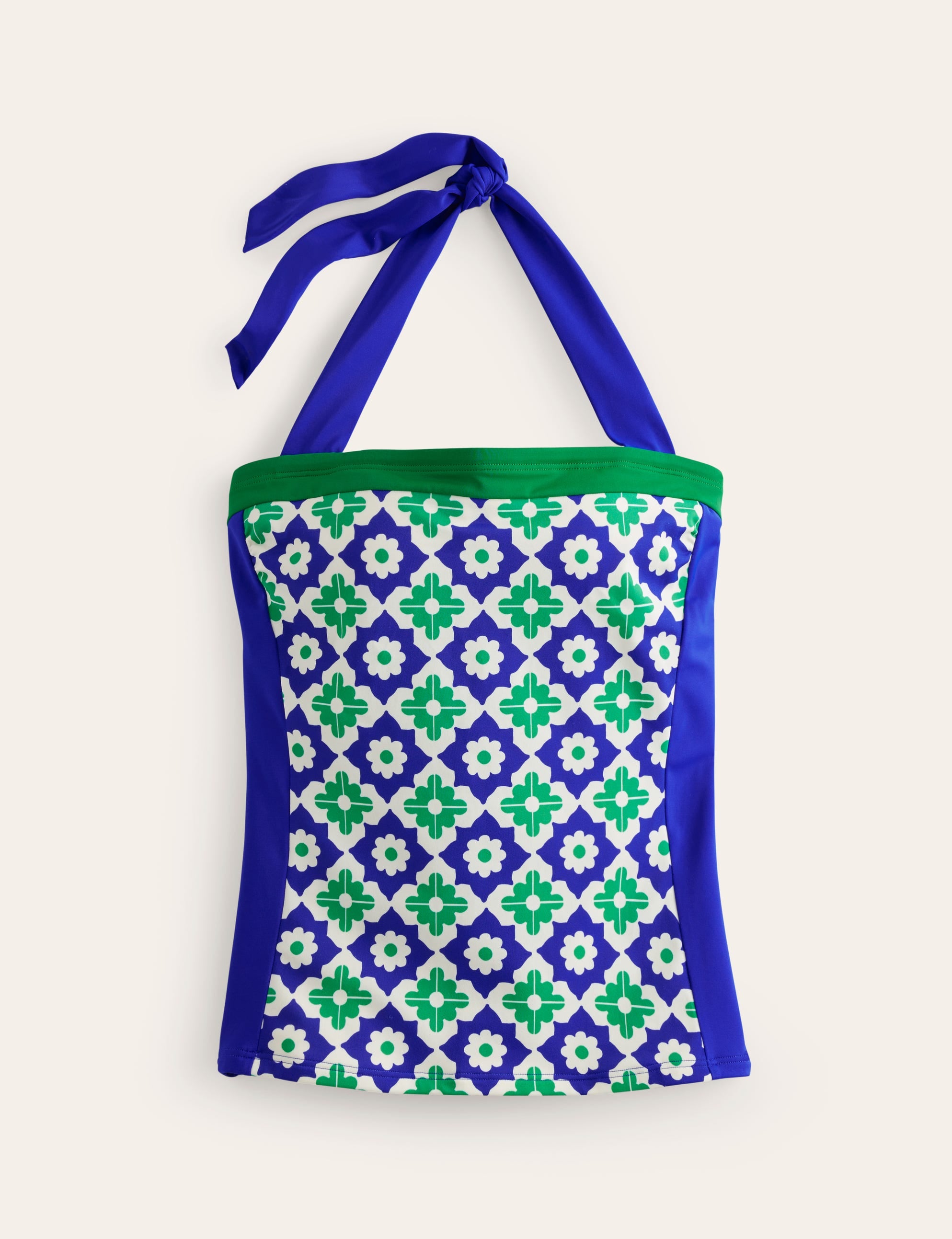 Haut de tankini Santorini-Bleu connecté, motif Geometric Stamp - Image 5