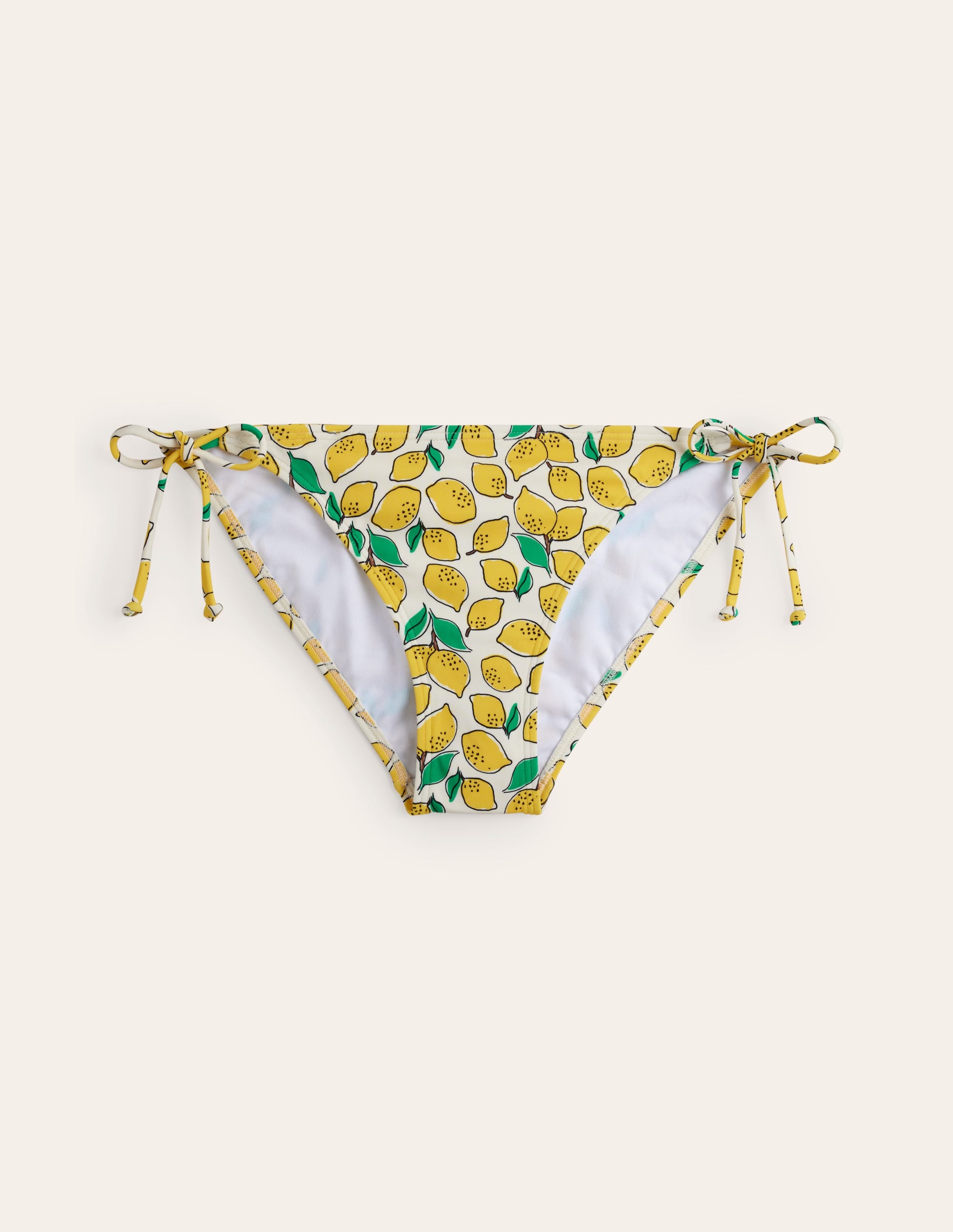 Bas de bikini Symi avec liens-Ivoire, citrons - Image 6