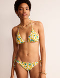 Bas de bikini Symi avec liens-Ivoire, citrons
