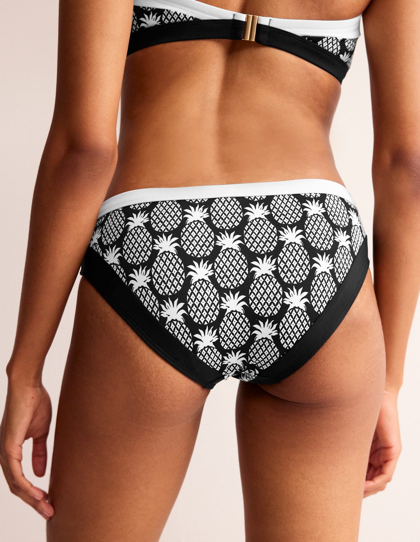 Santorini Bikini Bottoms-Black, Pineapple Geo