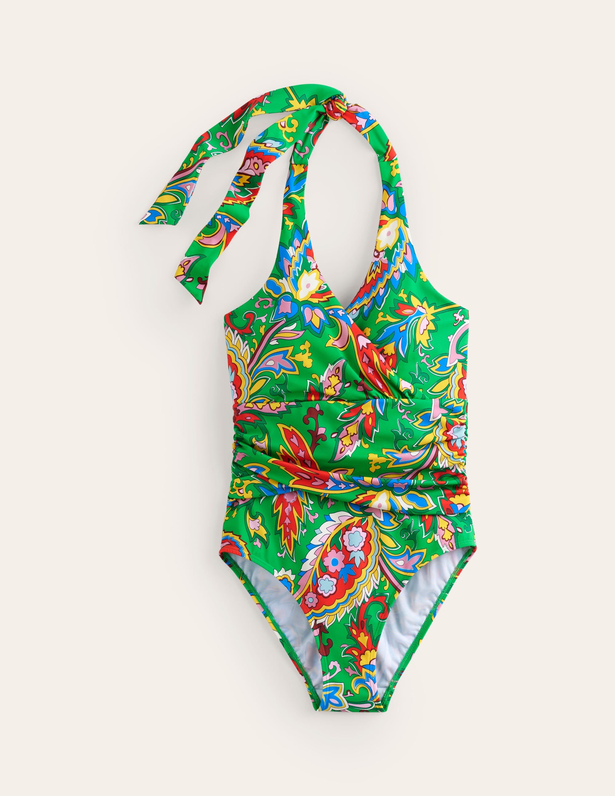 Levanzo Neckholder-Badeanzug-Kelly Grün, Paisley Azurblau - Image 5