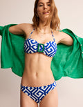 Bas de bikini intemporel-Bleu connecté, labyrinthe