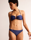 Bas de bikini intemporel-Pois métallisés bleu marine