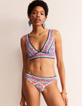 Bas de bikini intemporel-Ivoire, motif Flora Stamp