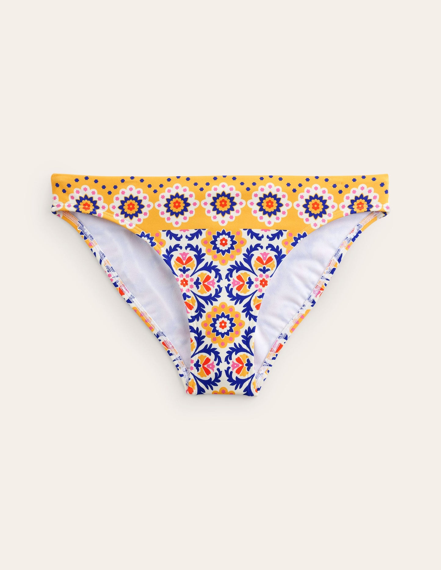 Klassische Bikinihose-Künstlerisches Gold, Mosaik Blüte