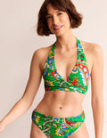 Levanzo Neckholder-Bikinioberteil-Kelly Grün, Paisley Azurblau