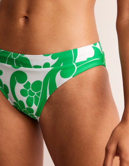 Ithaca Panel Bikini Bottoms-Bright Green, Opulent Whirl