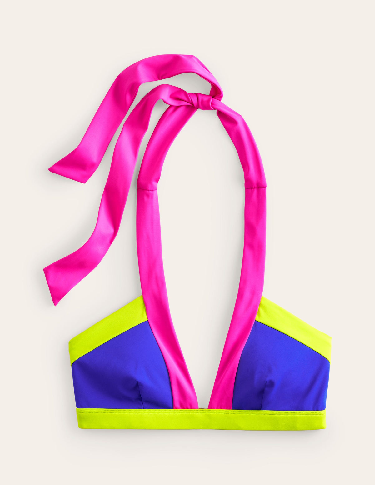 Ithaka Neckholder-Bikinioberteil-Blau Blockfarben - Image 5