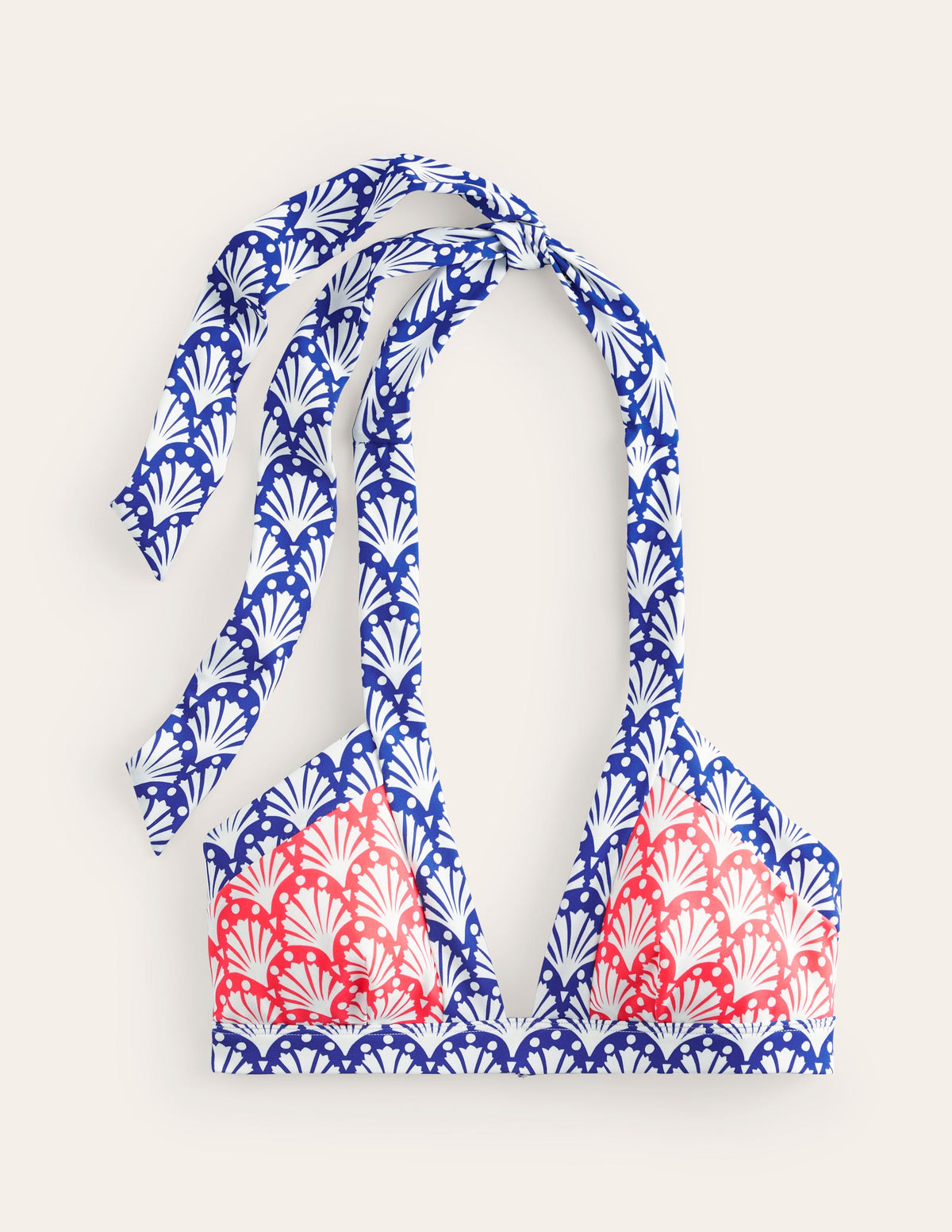 Haut de bikini dos-nu Ithaca-Bleu connecté, coquillages - Image 6