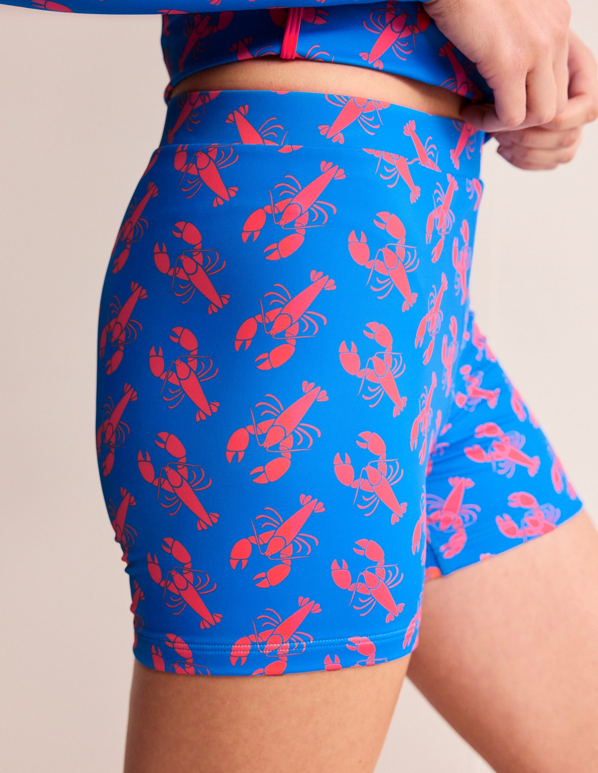 Radlerhose zum Schwimmen-Indigo Bunting, Hummer-2