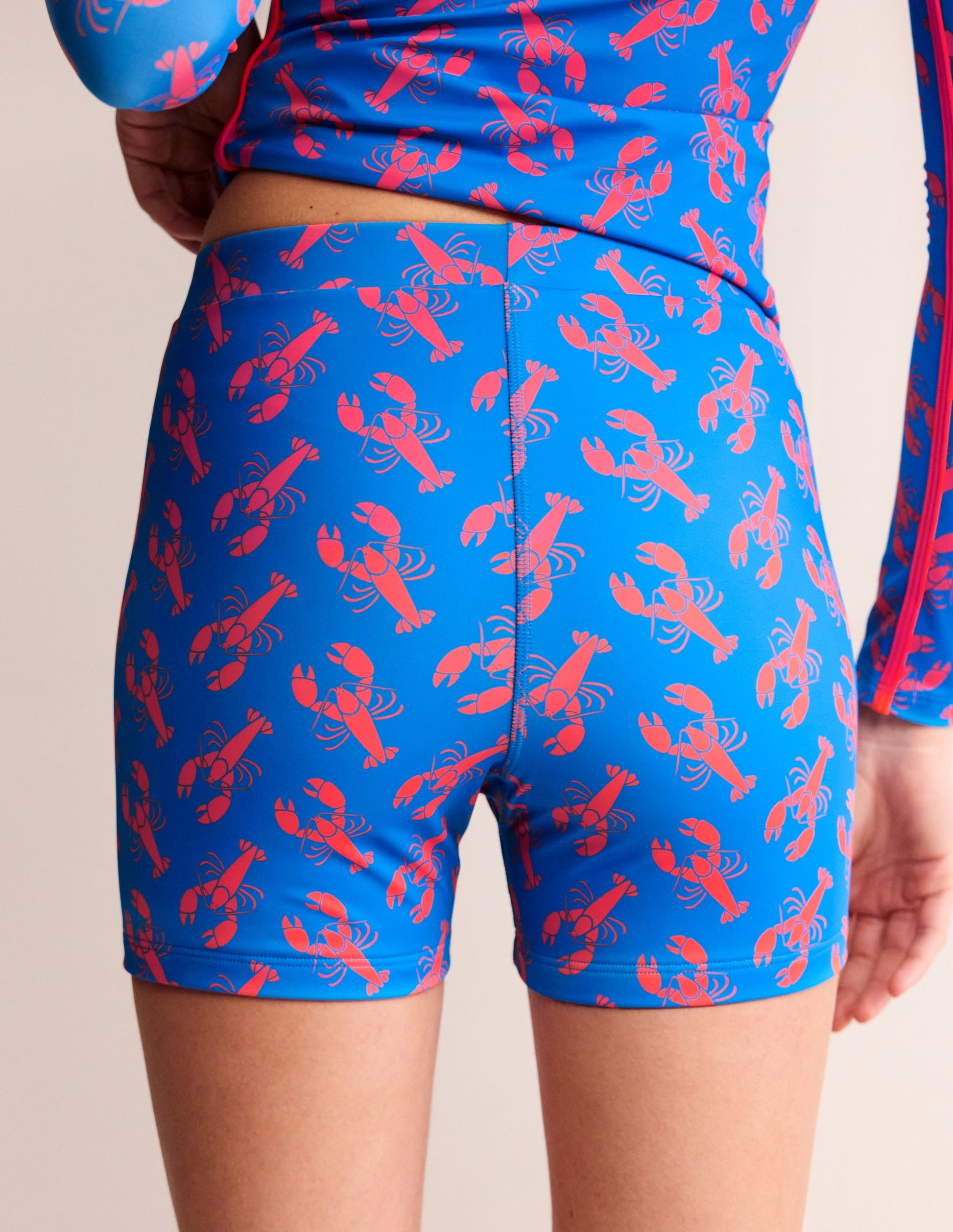 Radlerhose zum Schwimmen-Indigo Bunting, Hummer-3