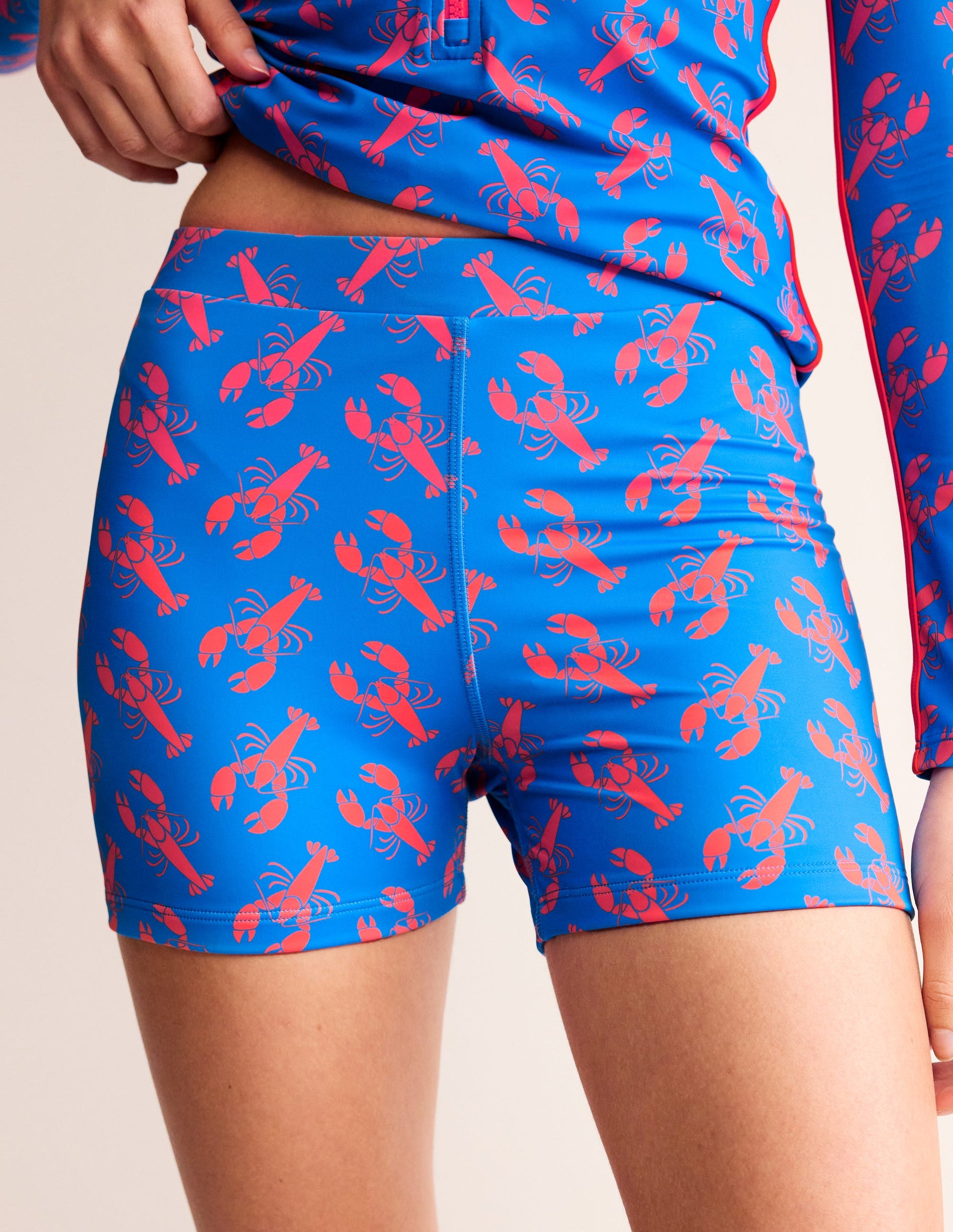 Radlerhose zum Schwimmen-Indigo Bunting, Hummer-4