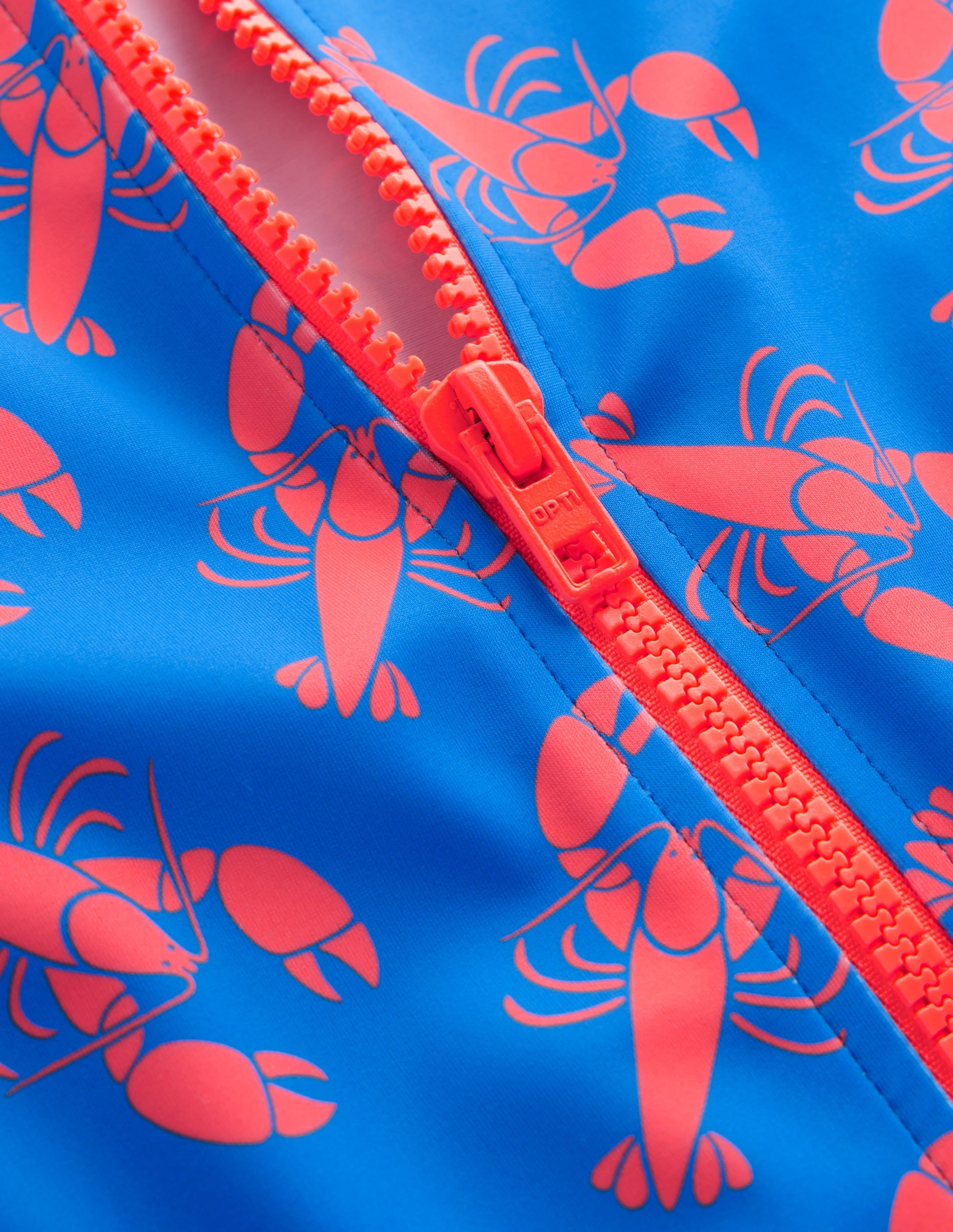 Piped Raglan Rash Vest-Indigo Bunting, Lobster - Image 6