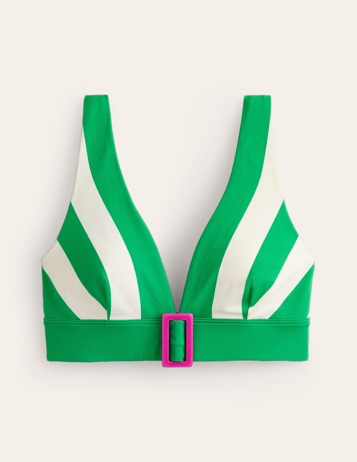 Resin Buckle Bikini Top-Green/ Ivory Stripe - Image 6