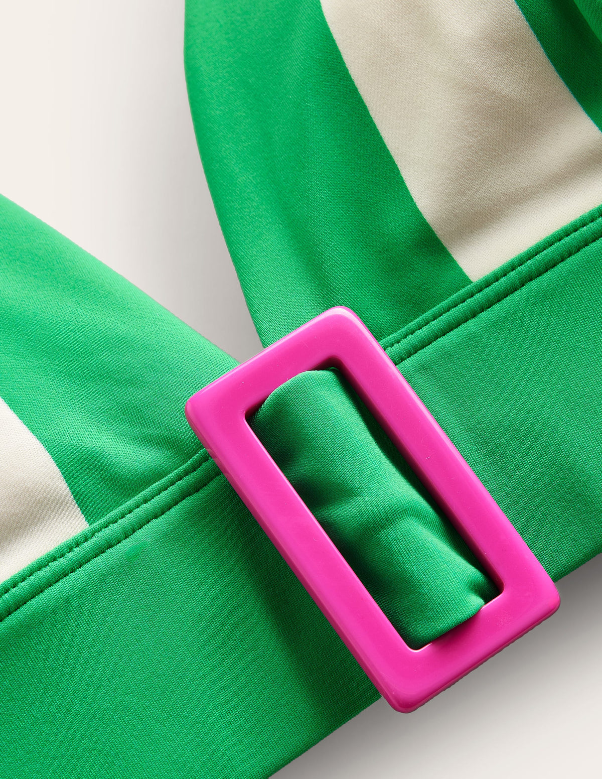 Resin Buckle Bikini Top-Green/ Ivory Stripe - Image 7